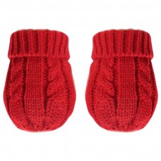 BM12-R: Red Cable Knit Mitten